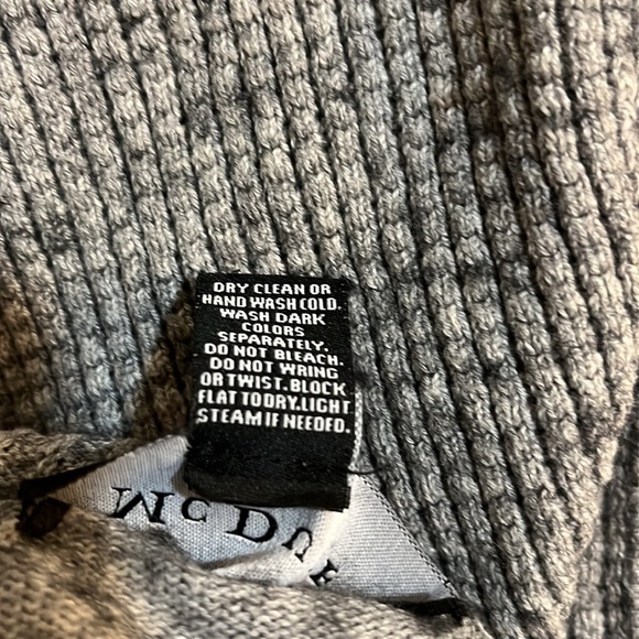 McDuff Cashmere Blend Gray Front Pockets Open Front Hooded Long Sweater Size M - Picture 5 of 5